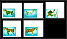 Fujeira - 1541c/ N° 1538/1542 B Cheval (chevaux Horse Horses) Essai (proof) Non Dentelé Imperf ** MNH  - Pferde