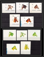 Fujeira - 1540/ N° 810/814 B Cheval (chevaux Horse Horses) Paire Essai (proof) Non Dentelé Imperf ** MNH RRR - Fudschaira