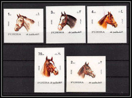 Fujeira - 1540c/ N° 810/814 B Cheval (chevaux Horse Horses) Essai (proof) Non Dentelé Imperf ** MNH  - Paarden