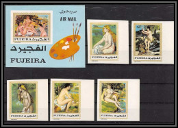 Fujeira - 1531a/ N° 648/652 B Bloc N° 49 B Renoir Tableau (Painting) NUS NUDE NAKED ** MNH Non Dentelé Imperf - Nudi