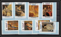 Fujeira - 1529c N° 284/291 B Tableau Painting Overprint Efimex 1968 ** MNH Non Dentelé Imperf Goya - Vermeer - Fudschaira