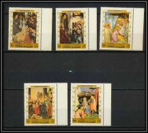 Fujeira - 1528b/ N° 577/581 A Tableau Christmas Paintings 1970 ** MNH Fra Angelico Bondone Van Der Goes Witz Di Credi - Weihnachten