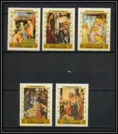 Fujeira - 1528/ N° 577/581 A Tableau Christmas Paintings 1970 ** MNH Fra Angelico Bondone Van Der Goes Witz Di Credi - Religieux