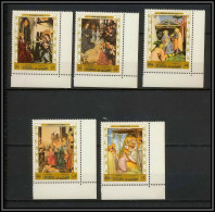 Fujeira - 1528a/ N° 577/581 A Tableau Christmas Paintings 1970 ** MNH Fra Angelico Bondone Van Der Goes Witz Di Credi - Religion