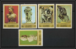 Fujeira - 1516/ N° 846/850 A Sculptures Carpeaux Montfort Rodin Michelangelo Piéta ** MNH  - Skulpturen