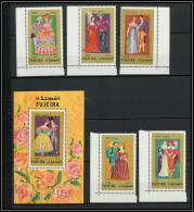 Fujeira - 1500b/ N° 870/874 A + Bloc 95 A European Old Costumes ** MNH  - Fujeira