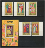Fujeira - 1500a/ N° 870/874 A + Bloc 95 A European Old Costumes ** MNH  - Costumes