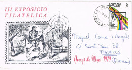 55269. Carta ARENYS De MUNT (Barcelona) 1979. III Exposicion Filatelica - Cartas & Documentos