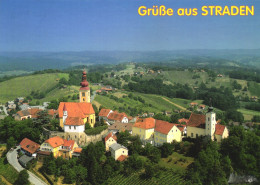 STRADEN, STYRIA, CHURCH, ARCHITECTURE, TOWER, CARS, AUSTRIA, POSTCARD - Other & Unclassified