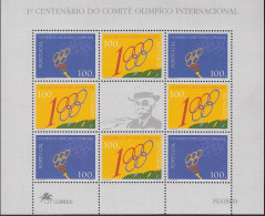 PORTUGAL 2000-2001, Kleinbogen, Postfrisch **, 100 Jahre Internationales Olympisches Komitee (IOC), 1994 - Blocchi & Foglietti