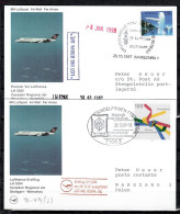 1997 Stuttgart - Warsaw - Stuttgart    Lufthansa First Flight, Erstflug, Premier Vol ( 2 Cards ) - Autres (Air)