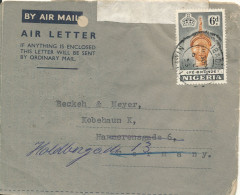 Nigeria Aerogramme Sent To Germany 6-6-1955 - Nigeria (...-1960)