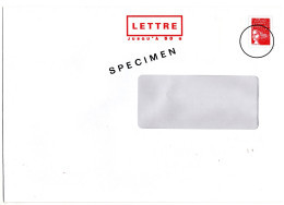 Entier Postal PAP SPECIMEN Marianne De Luquet 50g à Fenêtre Format C5 - PAP:  Varia (1995-...)
