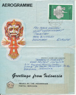 Indonesia Aerogramme Sent To Denmark 20-10-1976 - Indonésie