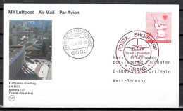 1989 Tirana - Frankfurt    Lufthansa First Flight, Erstflug, Premier Vol ( 1 Card ) - Sonstige (Luft)