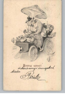 SCHWEINE / Pics / Varkens / Cochons, Glücksschwein Mit Vielen Pilzen Im Auto, 1902 - Cochons