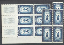 Yvert  1224 - Polomyélite - Lot De 10 Timbres Neufs Sans Traces De Charnières (1 Bord De Feuille )+ 1 Oblitéré - Unused Stamps