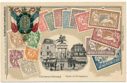 CLERMONT FERRAND - Carte Gaufrée, Représentation De Timbres - Clermont Ferrand