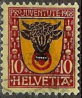 Schweiz Suisse Pro Juventute 1918: Wappen Von Uri  Zu WI 10 Mi 143 Yv 168 Mit Stempel Vom 23.XII.18 (Zumstein CHF 30.00) - Gebraucht