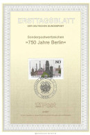 Fiche 1e Jour 15 X 21 Cm ALLEMAGNE BERLIN N° 733 Y & T - 1° Giorno – FDC (foglietti)