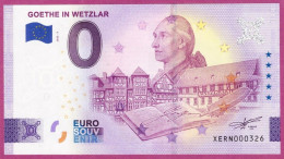 0-Euro XERN 03 2022 GOETHE IN WETZLAR - Private Proofs / Unofficial