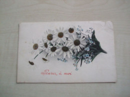 Carte Postale Ancienne 1908 FLEURS Pensez à Moi - Fleurs