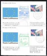 1998 Frankfurt - Paderborn - Frankfurt   Lufthansa First Flight, Erstflug, Premier Vol ( 2 Cards ) - Autres (Air)