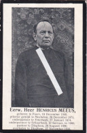 E.H. Henricus Meeus : Puurs 1848 - Diegem  PASTOOR 1916 ( Onderpastoor Etterbeek - Schaerbeek ) - Devotion Images