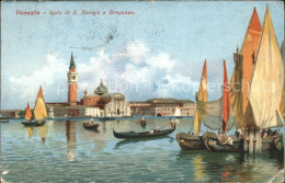 71961861 Venezia Venedig Isola Di S. Giorgio E Bragozzo Kuenstlerkarte Segelschi - Other & Unclassified