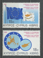 Chypre - Cyprus - Zypern 1988 Y&T N°689 à 690 - Michel N°693 à 694 *** - Union Douanière - Unused Stamps