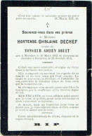 Doodsprentje/Image Mortuaire. Hortense Dechef/Druet. Nivelles 1842 - Bornival 1905 - Images Religieuses