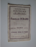 Manufacture D'Outillage De Précision Fernand Durand Paris 1914 - 1900 – 1949