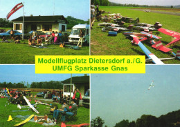 DIETERSDORF AM GNASBACH, STYRIA, MULTIPLE VIEWS, ARCHITECTURE, FLAG, CARS, PLANE MODELS, AUSTRIA, POSTCARD - Other & Unclassified