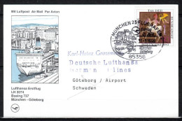 1996 Munich - Goteborg    Lufthansa First Flight, Erstflug, Premier Vol ( 1 Card ) - Otros (Aire)