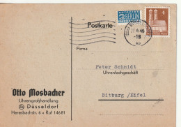 Düsseldorf, Mosbacher Uhrengroßhandel, Mit 4 Pfg  Frauenkirche München Kölner Dom U. Notopfer - Covers & Documents