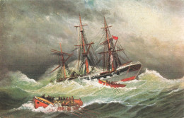 Bateau Voillier CPA Illustration équipage Sauvé Sauvetage - Sailing Vessels