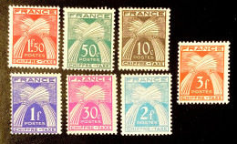 1943 FRANCE N 67 / 68 / 69 / 70 / 71 / 72 / 73 - CHIFFRE TAXE TYPE GERBES DE BLÉ - NEUF** - 1859-1959 Mint/hinged
