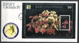 JERSEY Block 22, Bl.22 FDC - Orchidee, Orchid, Orchidée, Jersey At Australia - Jersey