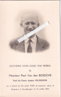 Paul Van Den Bossche :  Gent 1908 - Duinbergen 1961 - Devotion Images