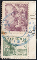 Lérida - Edi O 921+923 - Fragmento Mat "Bellpuig - Corroes" Circular Y Sin Fecha - Used Stamps