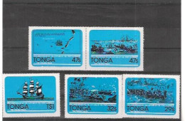 TONGA Nº 492 AL 496 - Bateaux