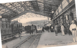CAPDENAC (Aveyron) - Intérieur De La Gare - Train - Voyagé 1909 (2 Scans) - Autres & Non Classés