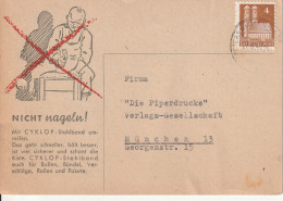 Rodenkirchen, Reklame  Cyklop  Stahlband Mit  4 Pfg  Frauenkirche München,Doppelkarte - Storia Postale