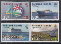 2022 Falkland Islands Looking Forward @40  Landrover  Cruise Ship Penguins Fishing Complete Set Of 4 MNH @ BELOW FACE - Falkland Islands