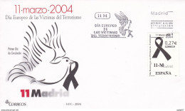 Spain Espagne SOBRE DE PRIMER DÍA DE CIRCULACION DE ESPAÑA "DÍA EUROPEO DE LAS VÍCTIMAS DEL TERRORISMO", Año 2004 - Covers & Documents