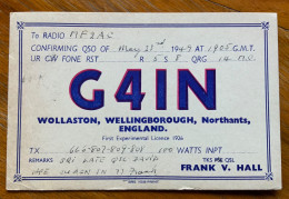 CARTOLINA RADIOAMATORI - G4IN WOLLASTON ENGLAND 12/8/49 - Advertising