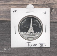 Médaille Souvenirs&Patrimoine : Tour Eiffel Et Bateau - Type 3 (couleur Argent) - Sonstige & Ohne Zuordnung