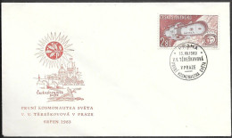 Czechoslovakia Space FDC Cover 1963. Tereshkova "Vostok 6" - Europa