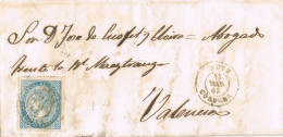 55277. Carta Entera RUTE (Cordoba) 1867. Fechador Tipo II. RARA - Covers & Documents