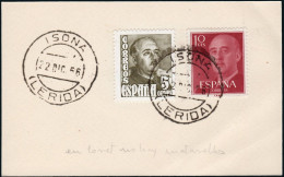 Lérida - Edi O TP 1072 - Postal Mat "Isona 22/12/56" - Briefe U. Dokumente
